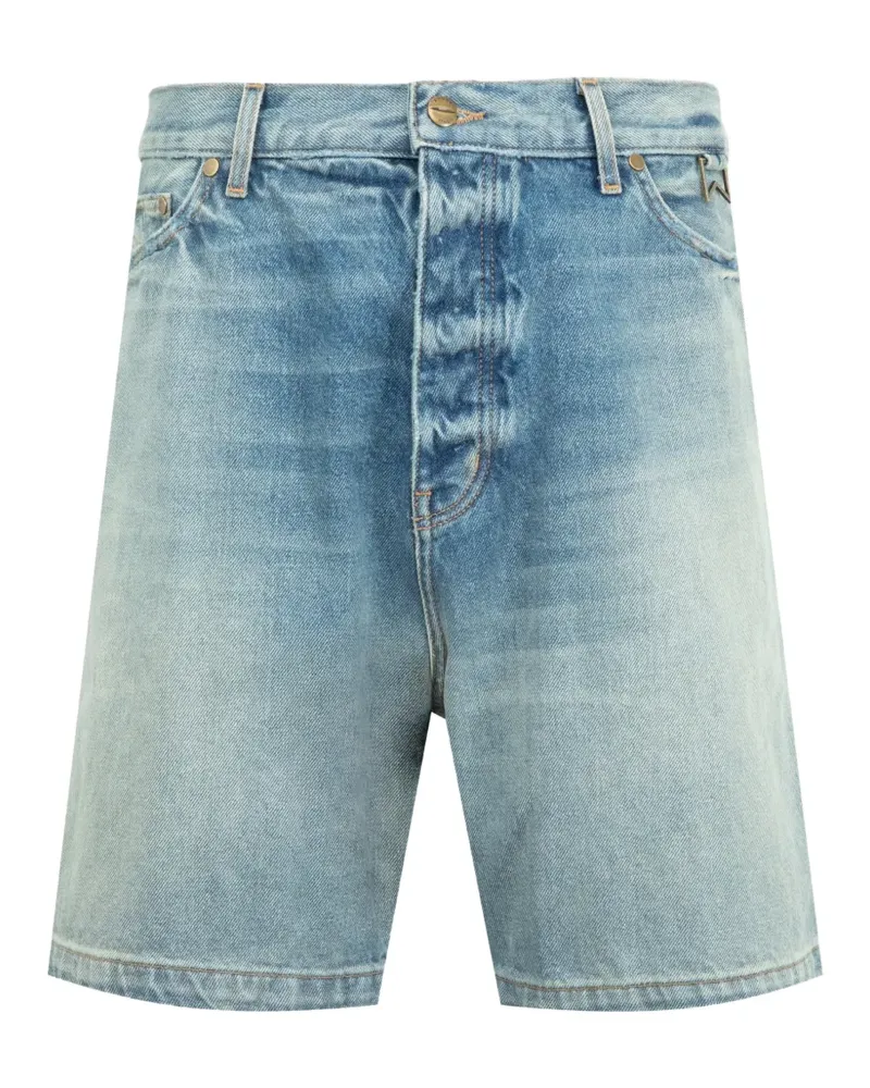 RHUDE stone-washed denim shorts - Blau Blau