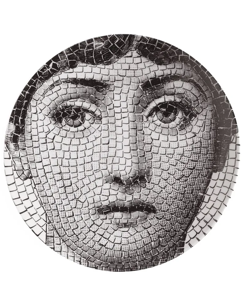 Fornasetti Tema e Variazioni n.131 Wandteller Schwarz