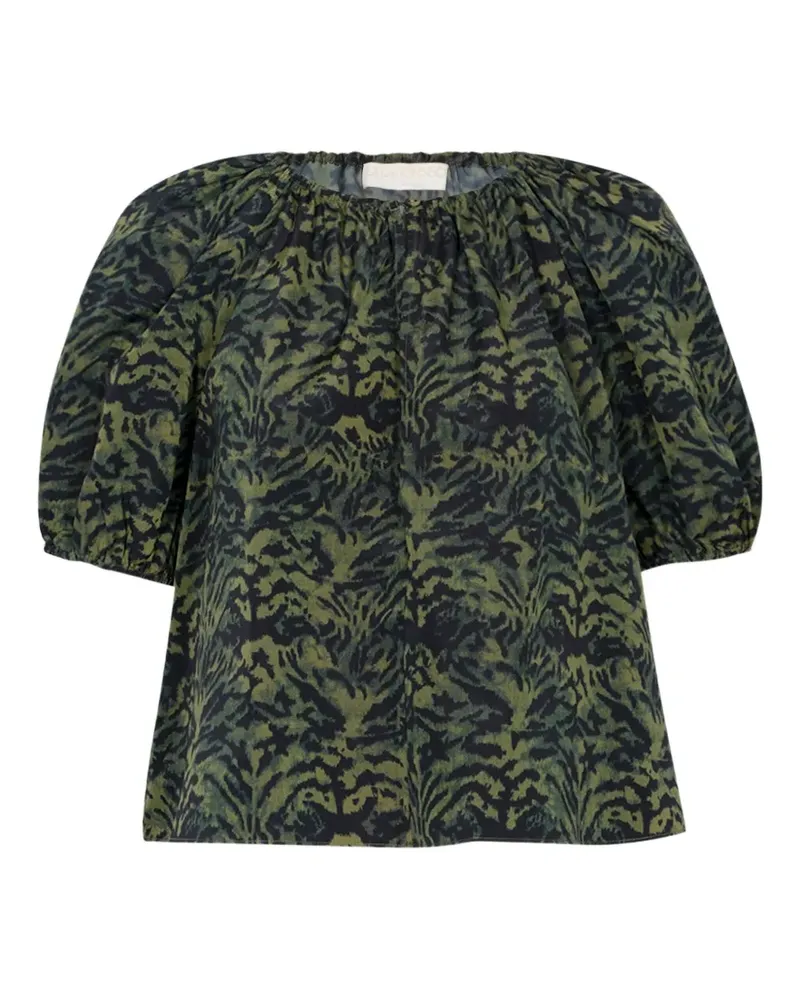Ulla Johnson Kurzärmelige Talie Bluse - Grün Grün