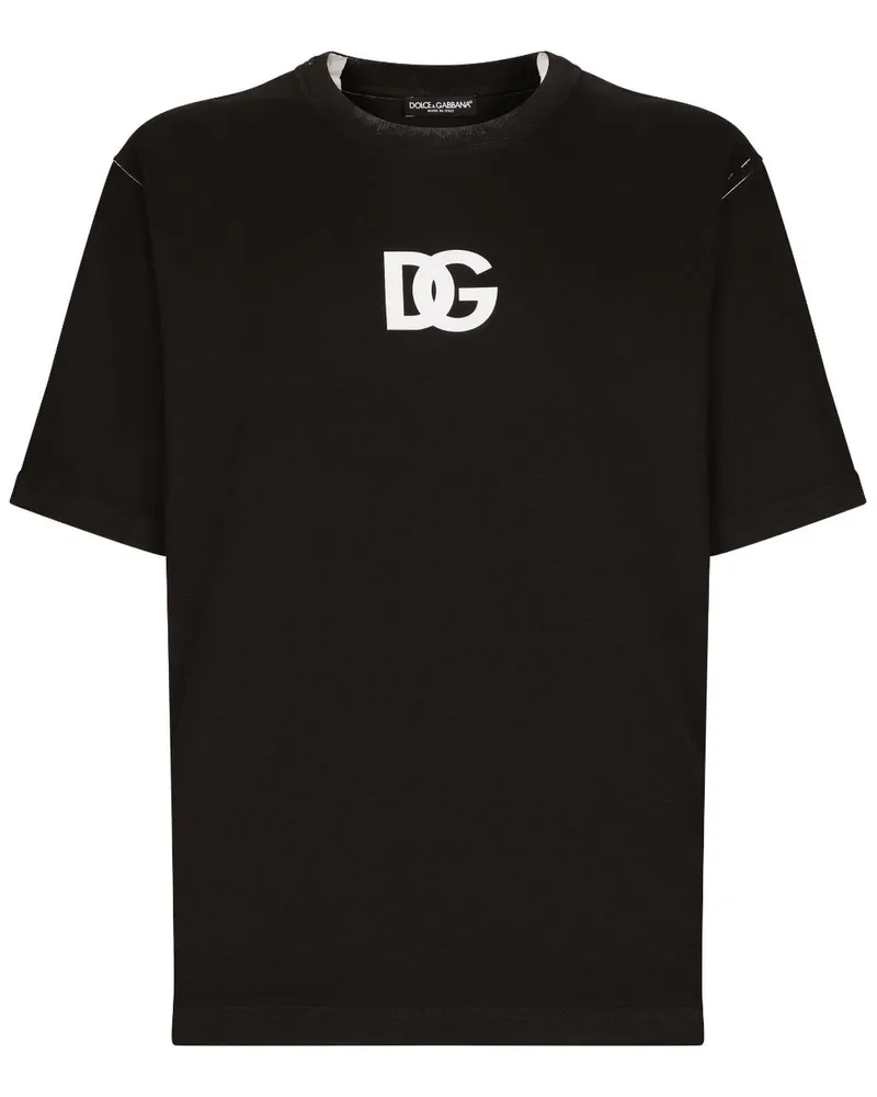 Dolce & Gabbana T-Shirt mit Logo-Print - Schwarz Schwarz