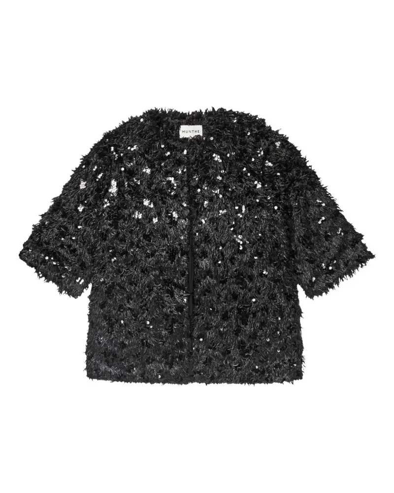 MUNTHE sequin-embellished fringed jacket - Schwarz Schwarz