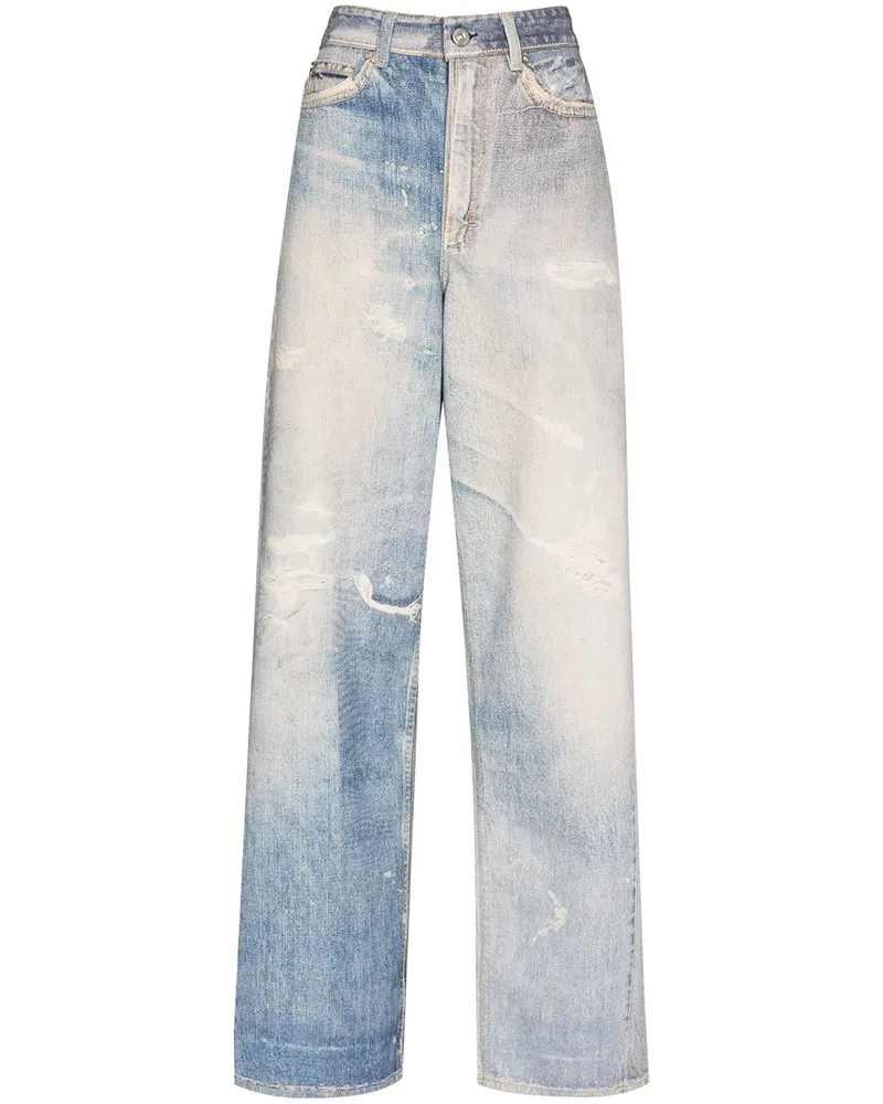 Our Legacy Boyfriend-Jeans im Distressed-Look Blau