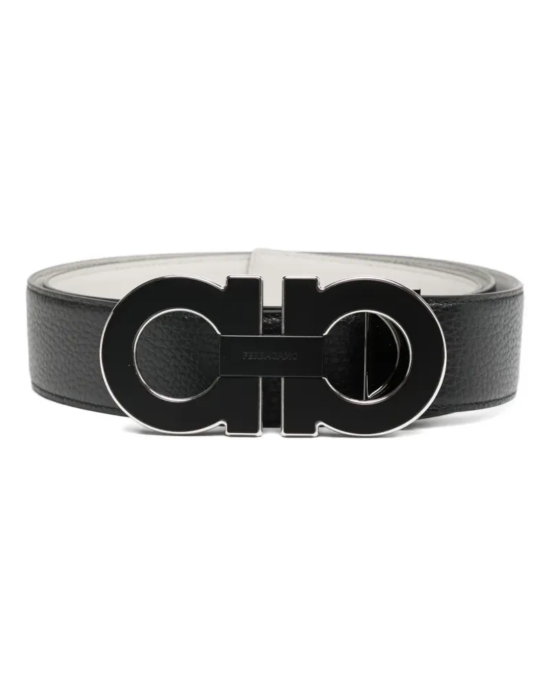 Ferragamo Wendbarer Gancini Gürtel - Schwarz Schwarz