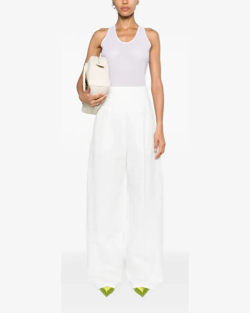 SPORTMAX high-waisted trousers - Weiß Weiß