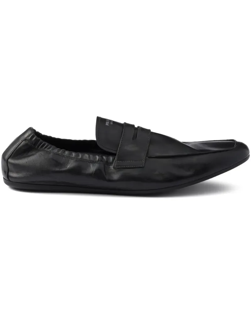 Prada Shuffle Loafer aus altem Leder - Schwarz Schwarz