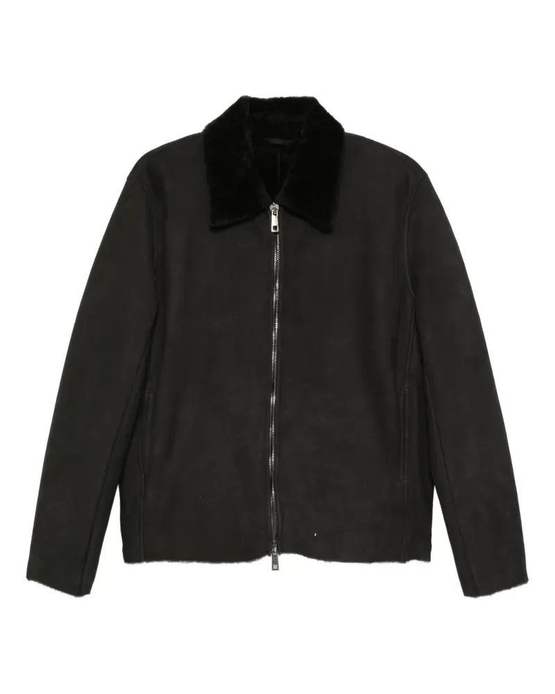 Giorgio Brato Jacke mit Shearling-Kragen - Schwarz Schwarz