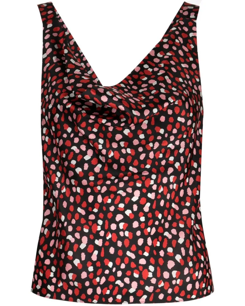 Cynthia Rowley Seidentop mit Schalkragen - Schwarz Schwarz