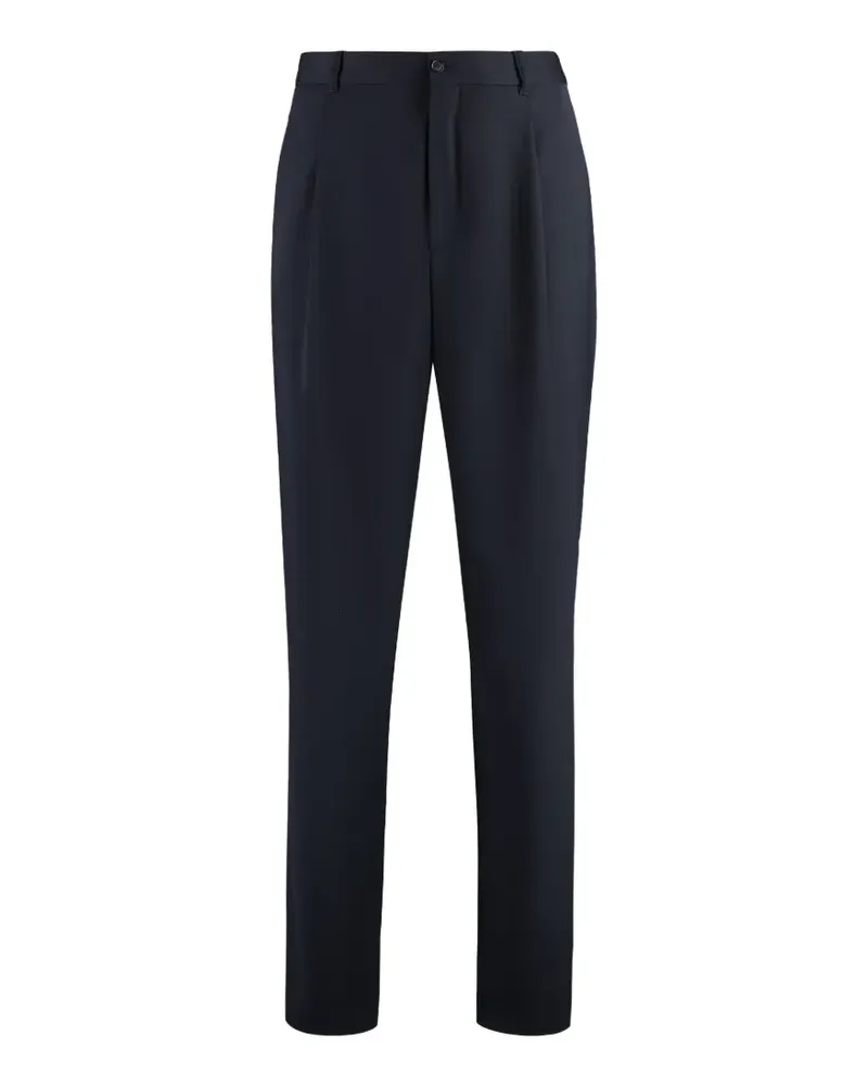 Giorgio Armani front-pleats virgin wool trousers - Blau Blau