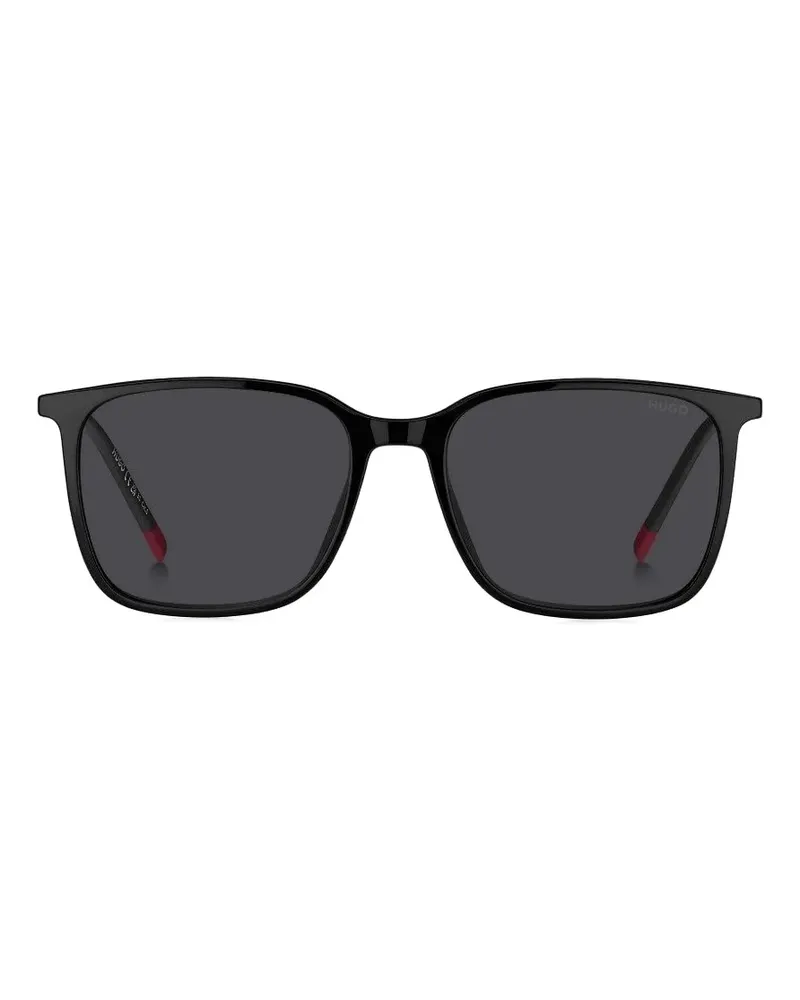 HUGO BOSS square-frame clip-on sunglasses - Schwarz Schwarz