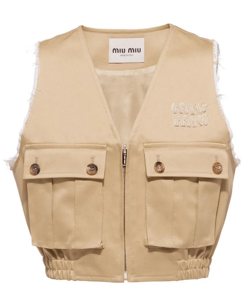 Miu Miu Chino mit Logo Nude