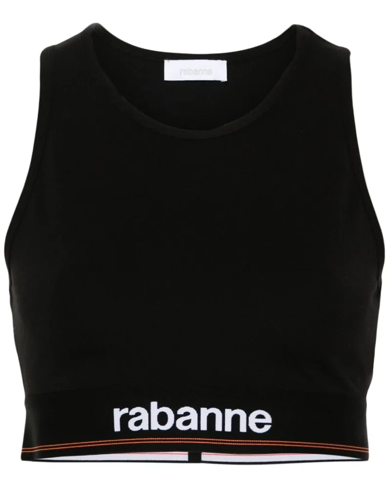 Paco Rabanne Sport-Bralet mit Logo-Streifen - Schwarz Schwarz