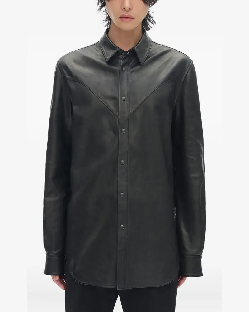 Ann Demeulemeester Albin Lederjacke - Schwarz Schwarz