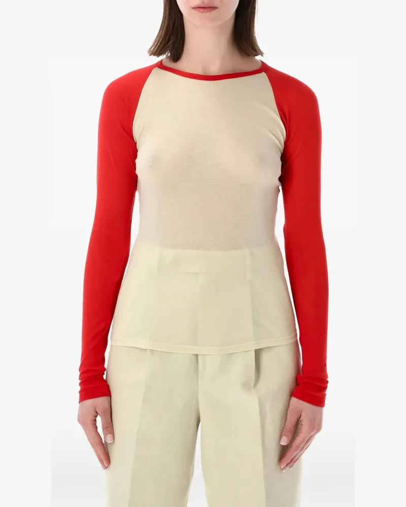 AURALEE raglan-sleeve T-shirt - Nude Nude