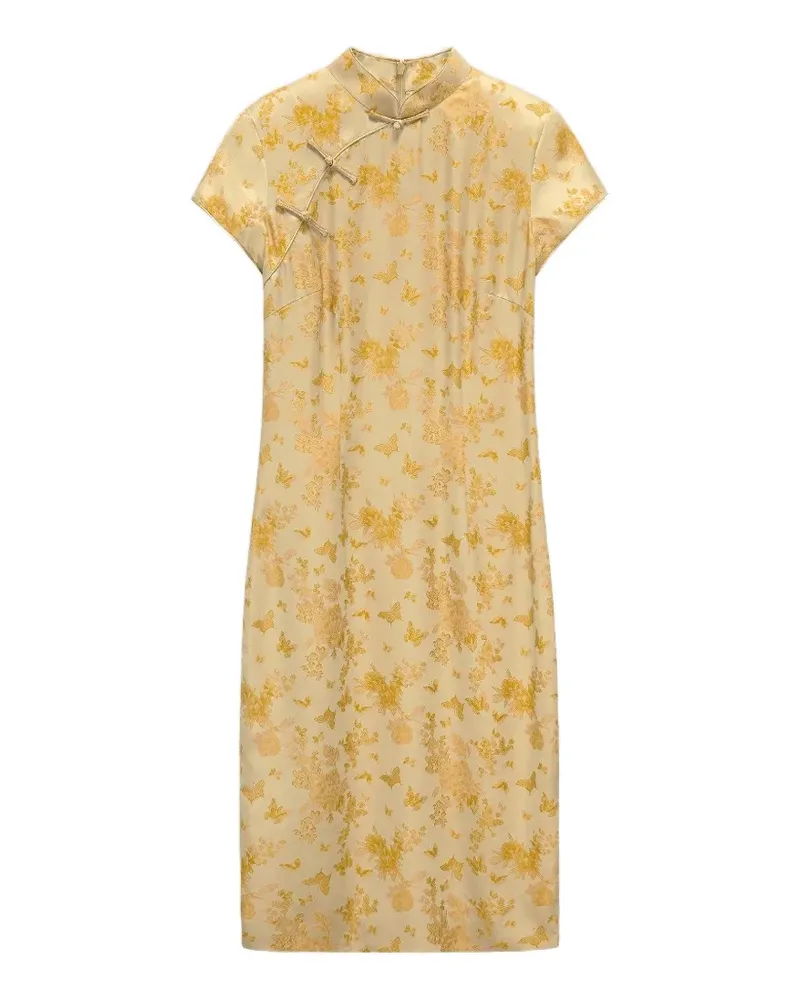 Shanghai Tang Tang Qipao midi dress - Nude Nude