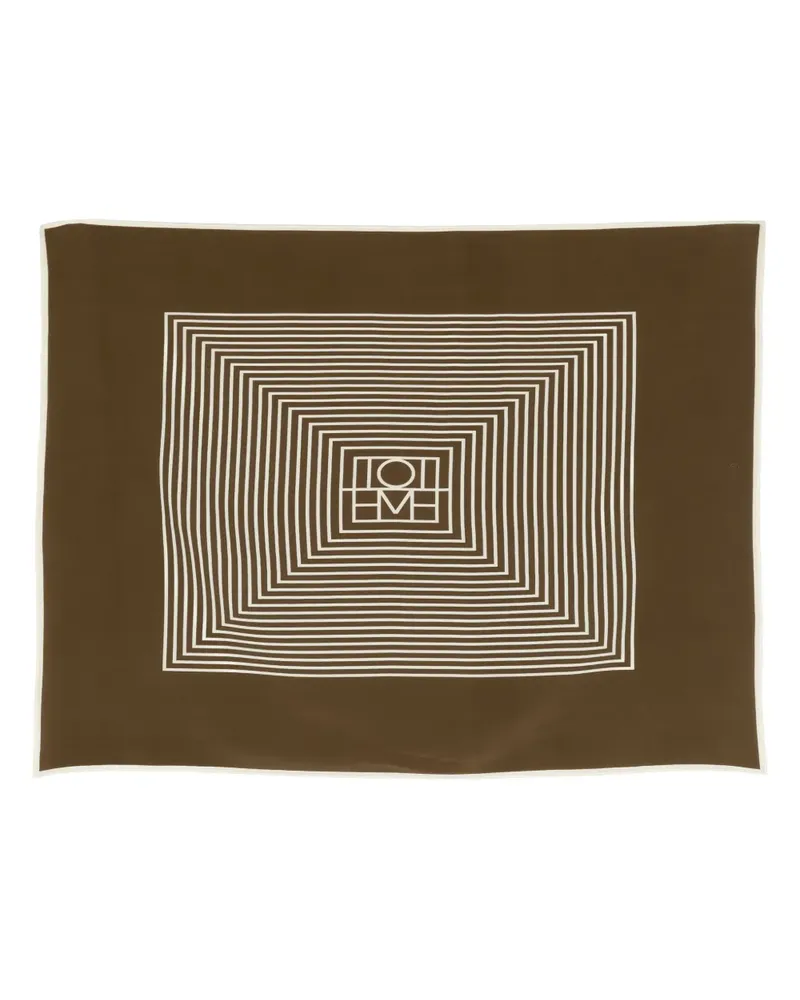 Totême Seidenschal mit Logo-Print - Braun Braun