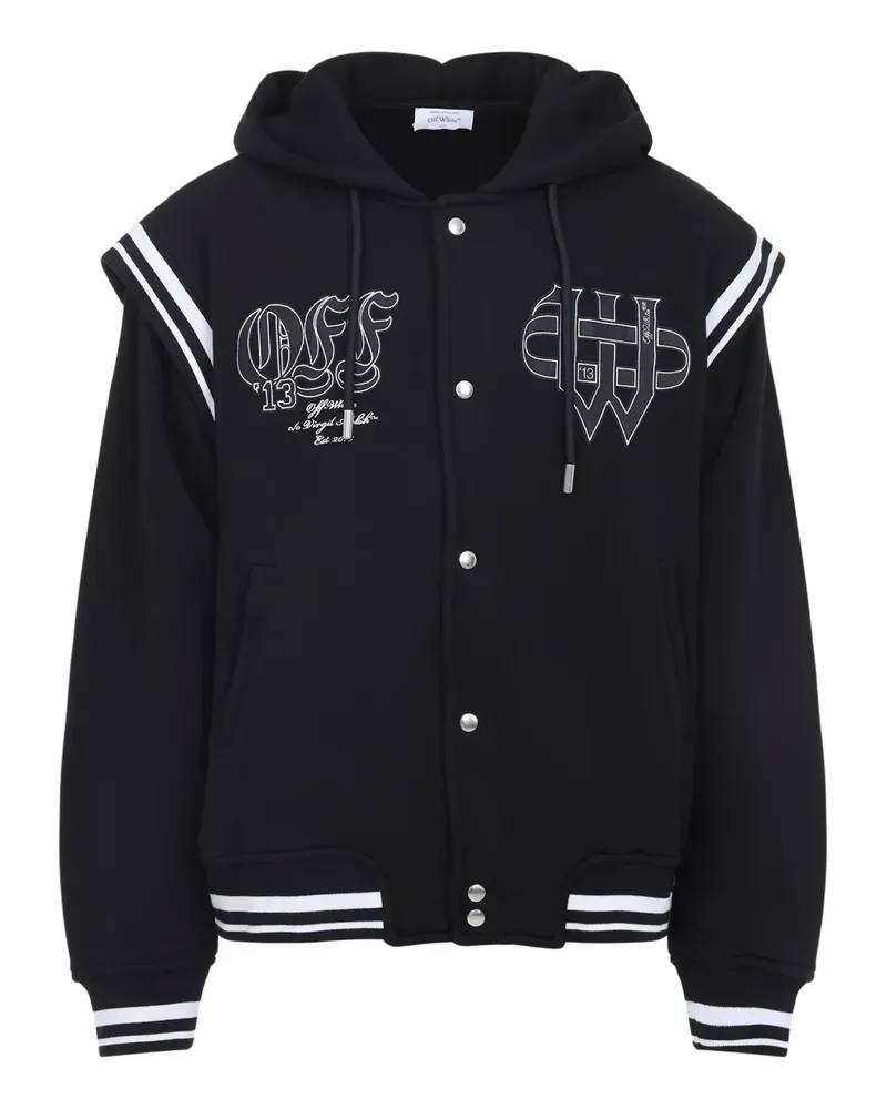 OFF-WHITE Kapuzenjacke mit Logo-Stickerei - Schwarz Schwarz