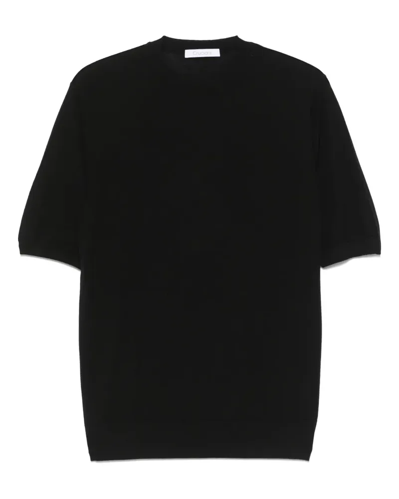 Cruciani Fein gestricktes T-Shirt - Schwarz Schwarz