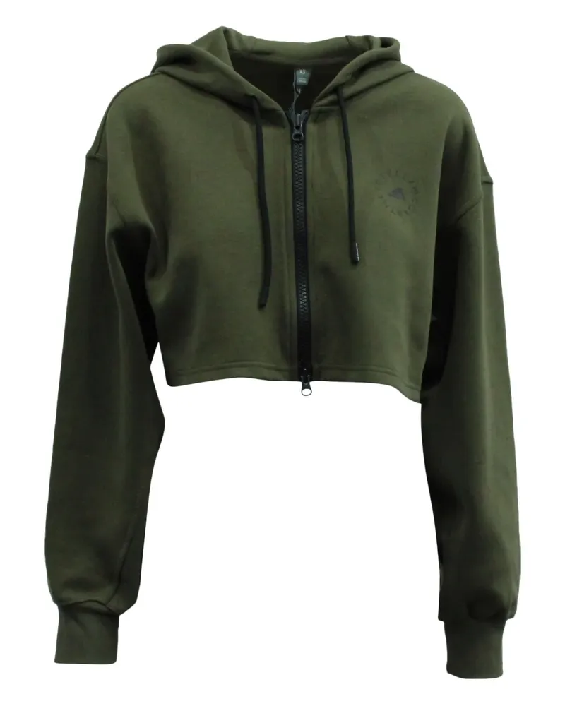 adidas cropped zip-up hoodie - Grün Grün