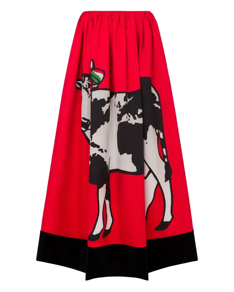 Moschino Maxirock mit grafischem Print - Rot Rot