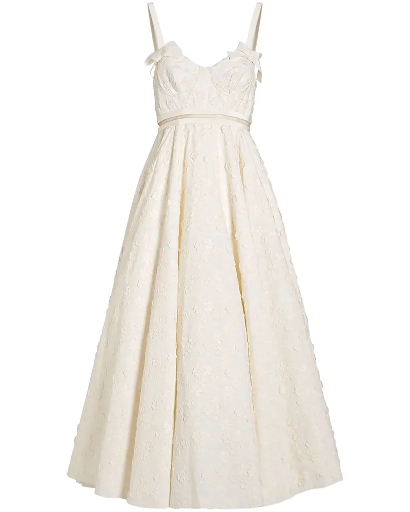 Giambattista Valli Popeline-Midikleid - Weiß Weiß