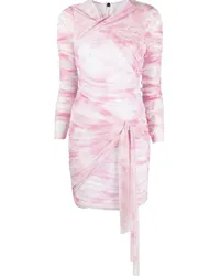 MSGM Gerafftes Minikleid mit Batikmuster Rosa