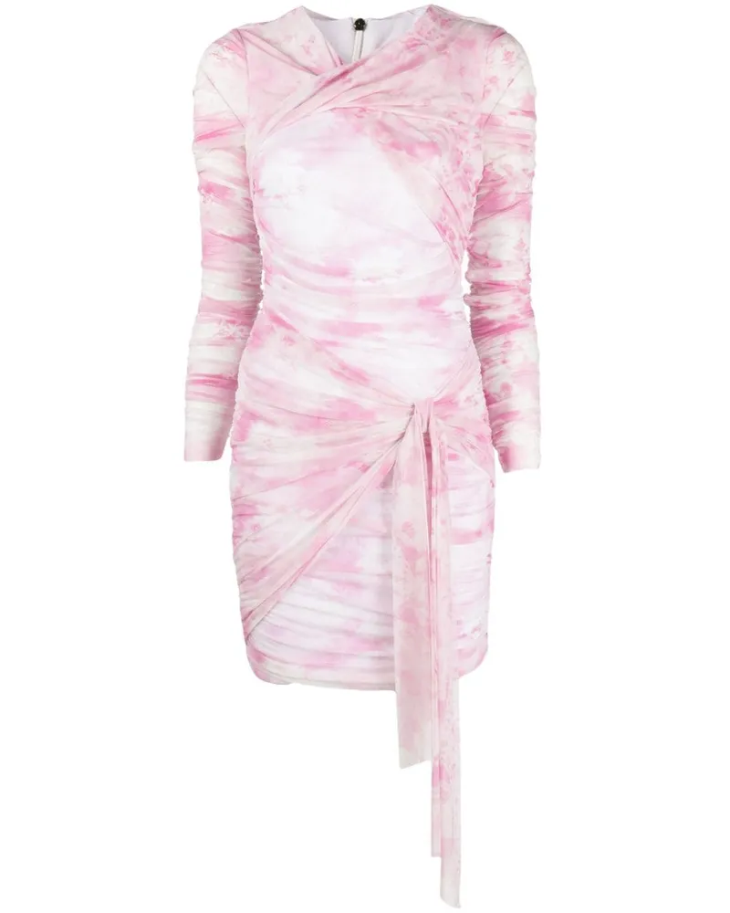 MSGM Gerafftes Minikleid mit Batikmuster - Rosa Rosa