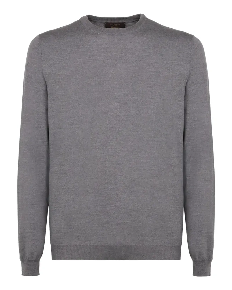 Slowear Gerippter Feinstrick-Pullover - Grau Grau