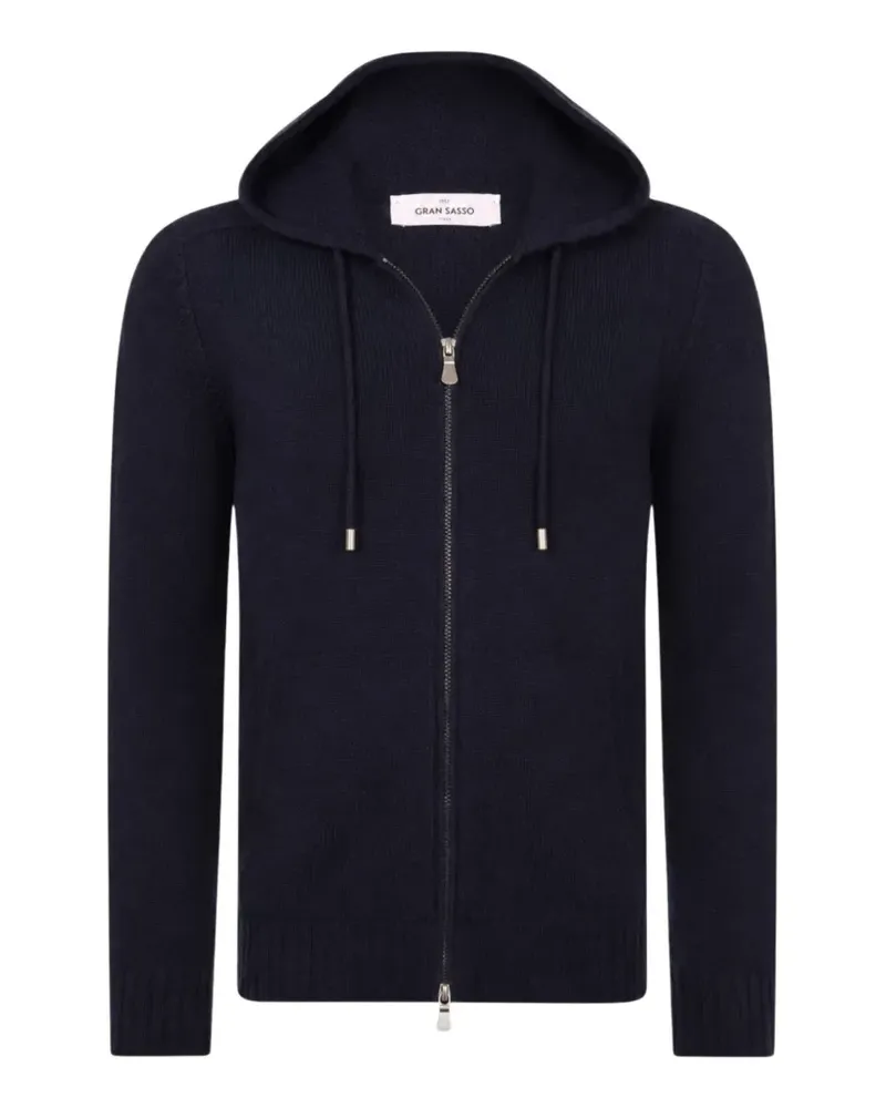 Gran Sasso zip-up knitted hoodie - Blau Blau