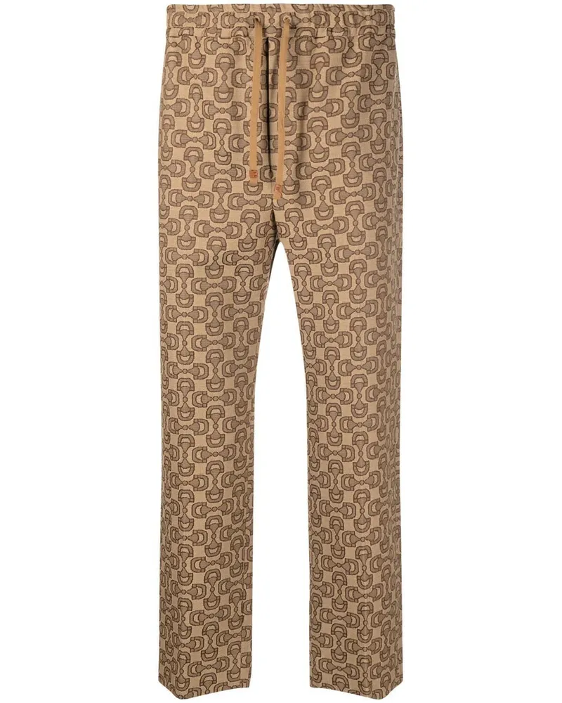 Gucci Jacquard-Jogginghose mit Horsebit Braun