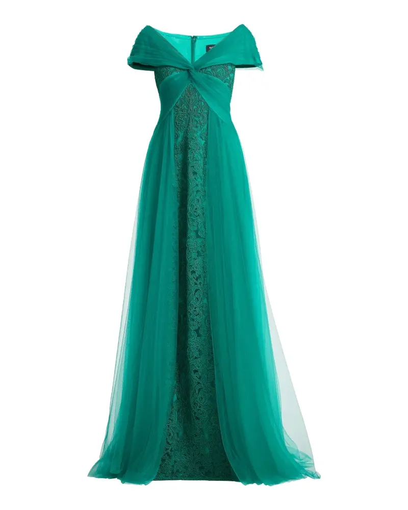 Tadashi Shoji Maxikleid aus verdrehtem Detail - Grün Grün