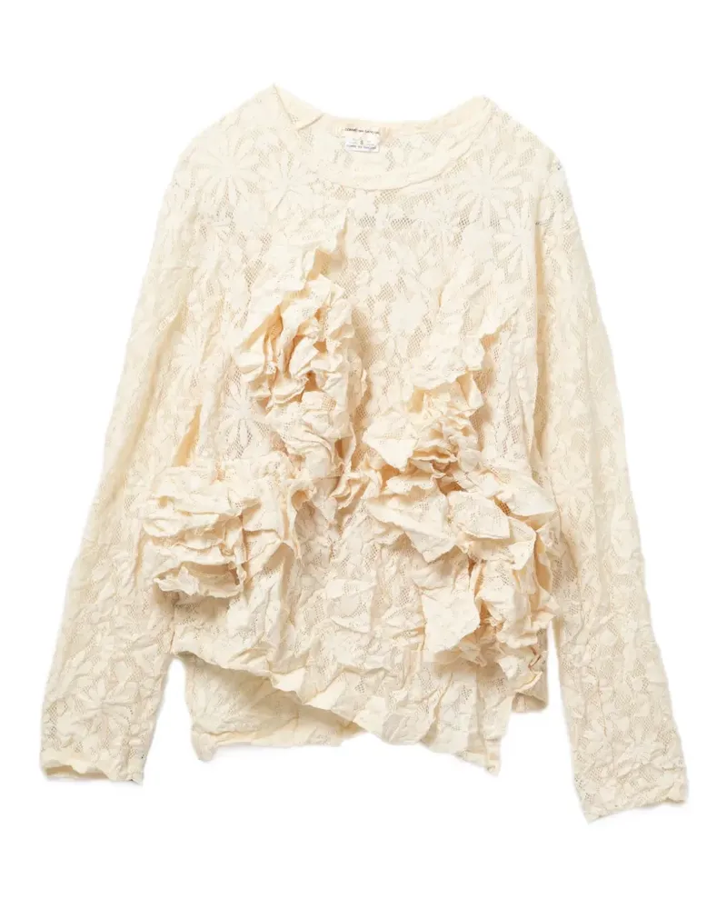 Comme des Garçons Oberteil mit Spitzenrüschen - Nude Nude