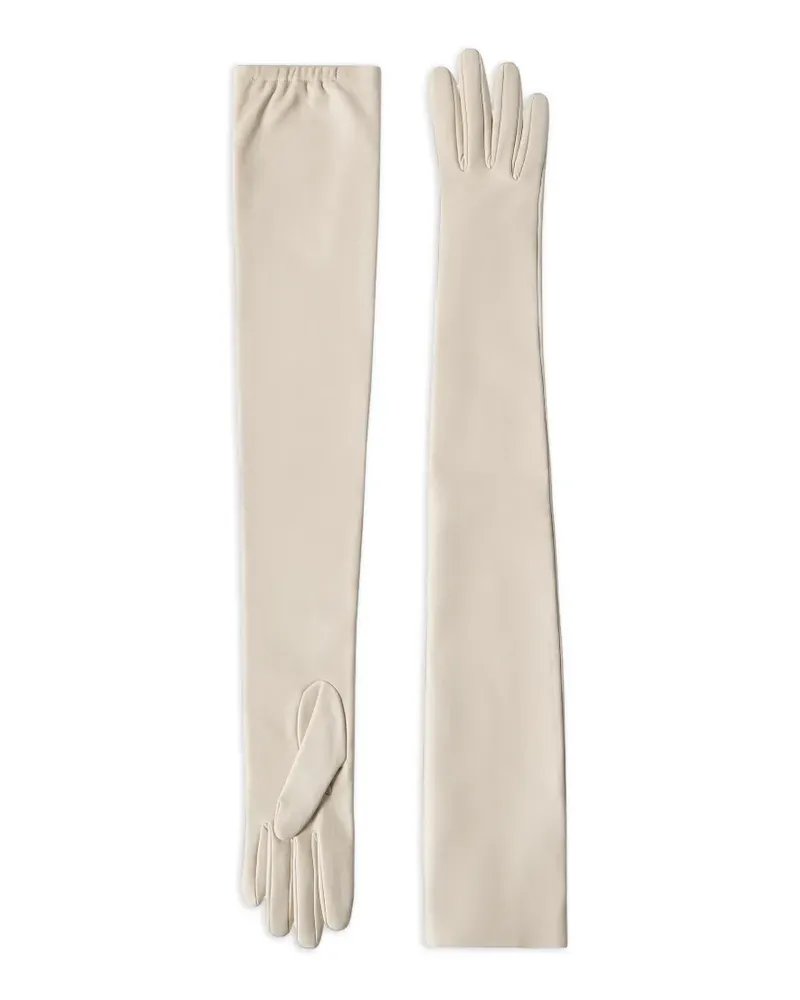 Brunello Cucinelli nappa leather long gloves - Weiß Weiß