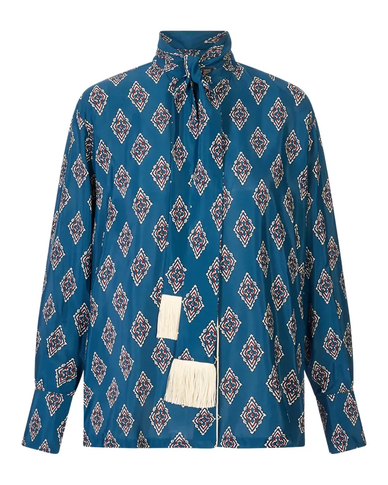 For Restless Sleepers Tethis Bluse mit Schleifendetail - Blau Blau
