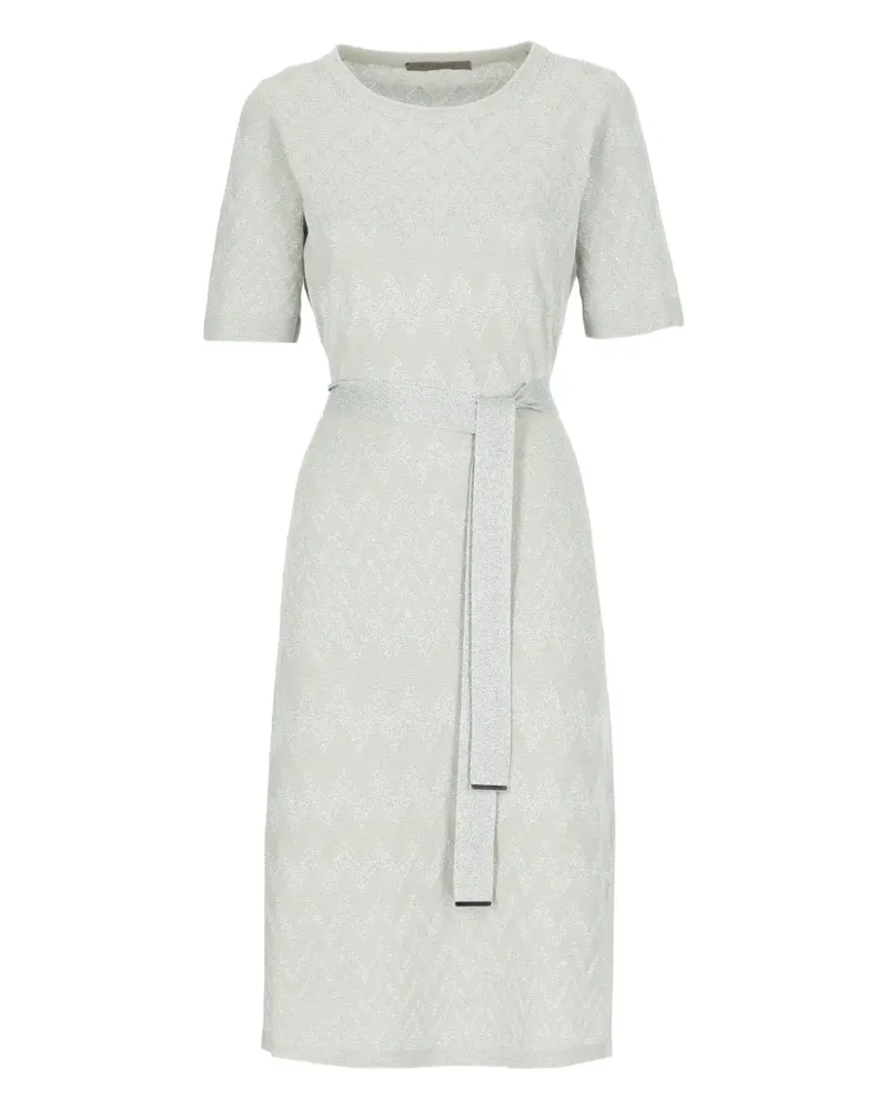 D.EXTERIOR Midikleid mit Zickzackmuster - Grün Grün