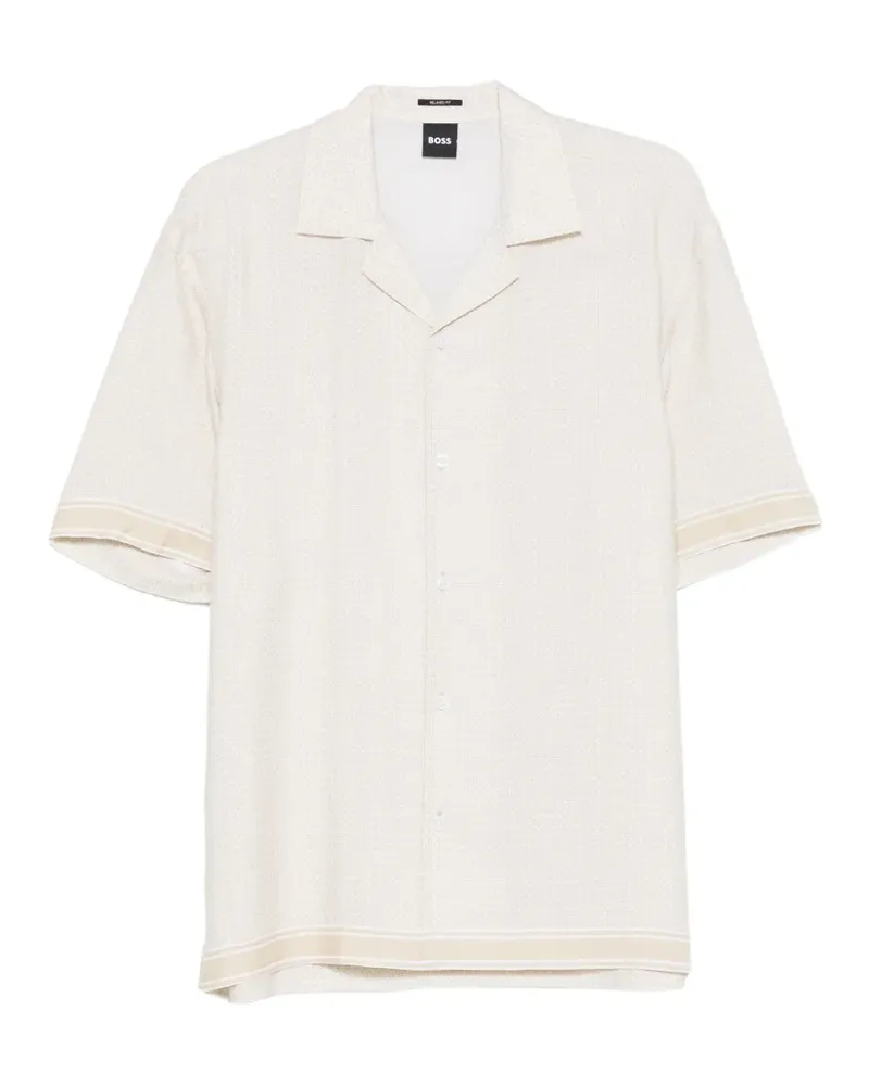 HUGO BOSS geometric-print short-sleeve shirt - Nude Nude