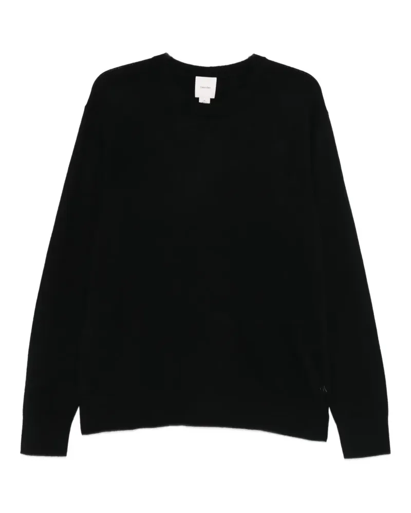 Calvin Klein Fein gestrickter Pullover - Schwarz Schwarz