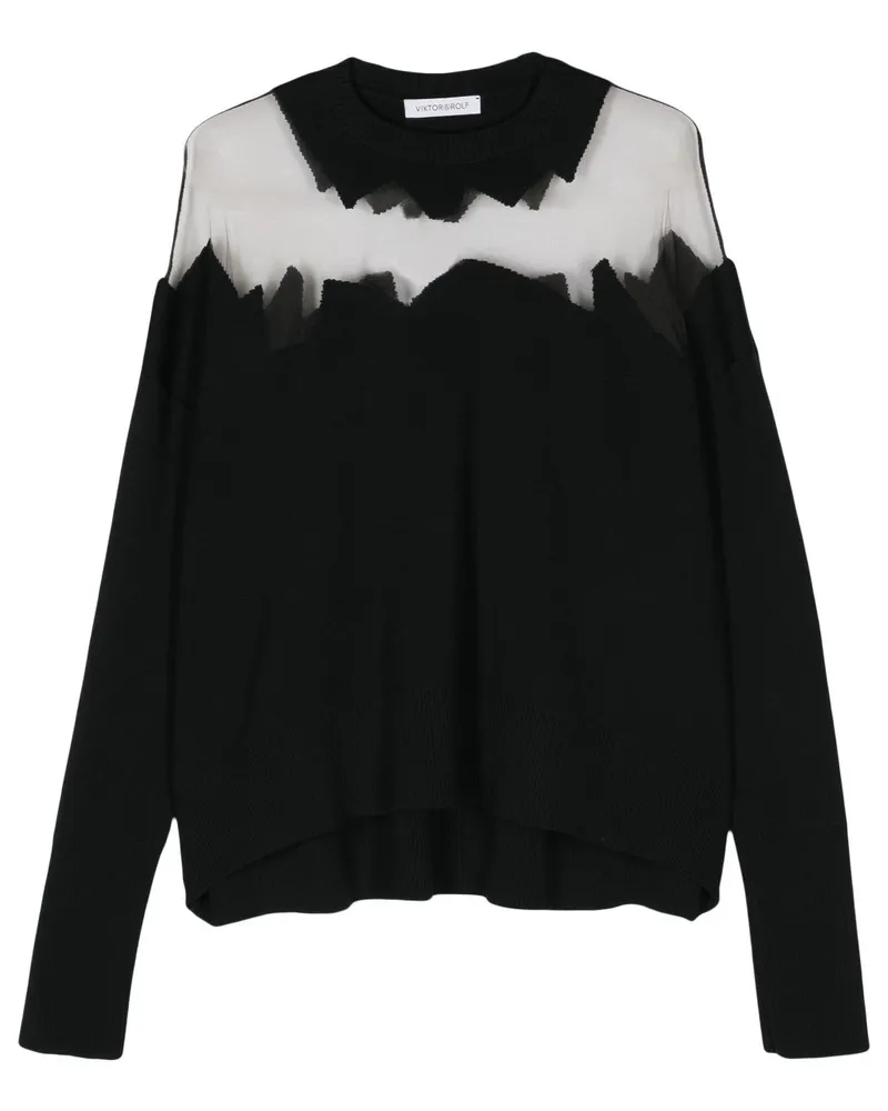 Viktor & Rolf Pullover mit semi-transparentem Einsatz - Schwarz Schwarz