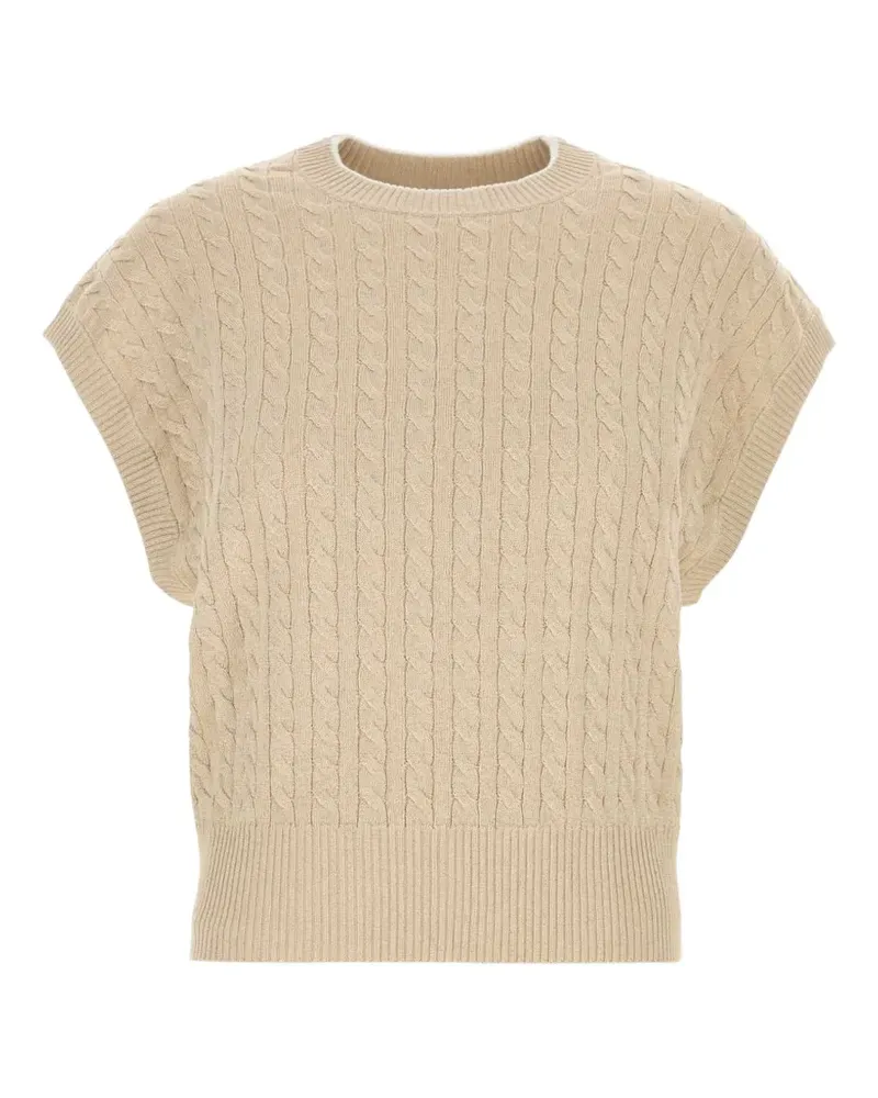 Brunello Cucinelli cable-knit vest - Nude Nude