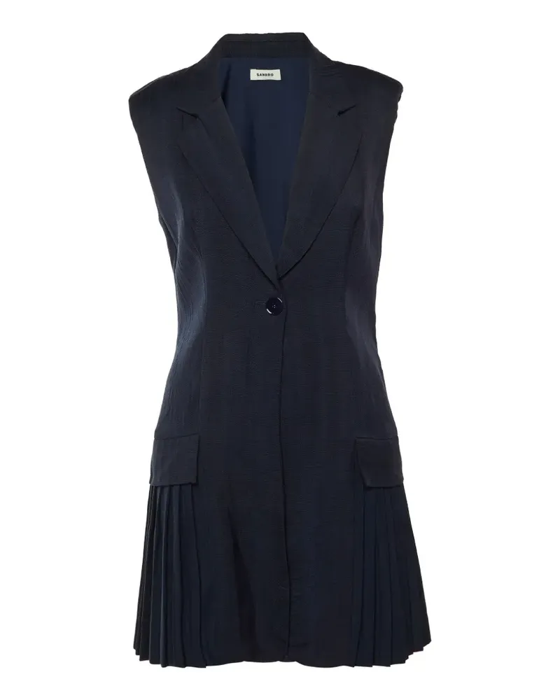 Sandro pleated mini dress - Blau Blau