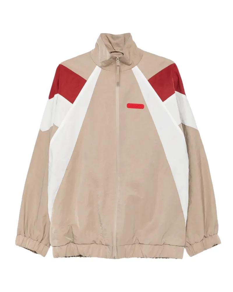 Lacoste colour-block logo-patch jacket - Nude Nude