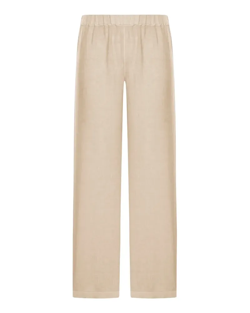 120% Lino wide-leg linen trousers - Nude Nude