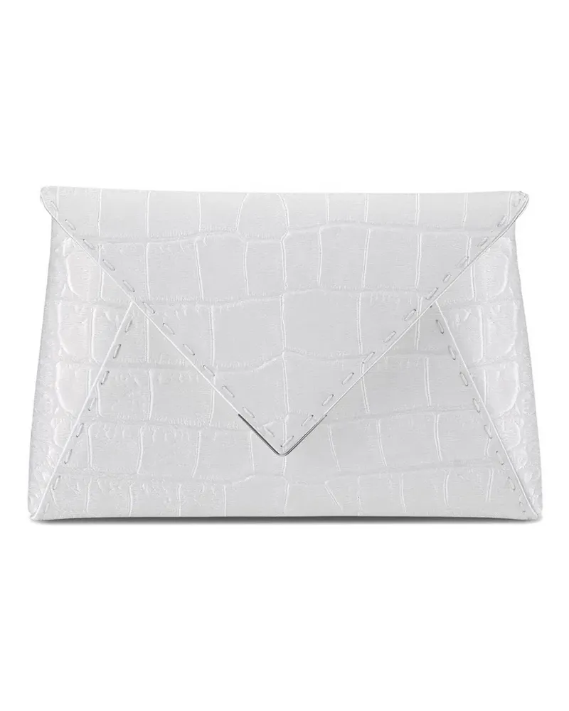 Tyler Ellis Kleine Lee Pouchet Clutch mit Stempel - Weiß Weiß
