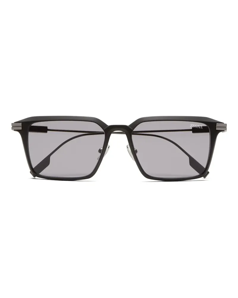 Ermenegildo Zegna Sonnenbrille mit eckigem Gestell - Grau Grau