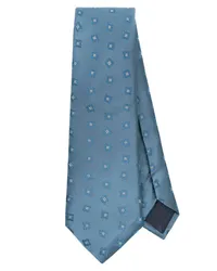 Giorgio Armani Seidenkrawatte mit Jacquard-Blumenmuster Blau