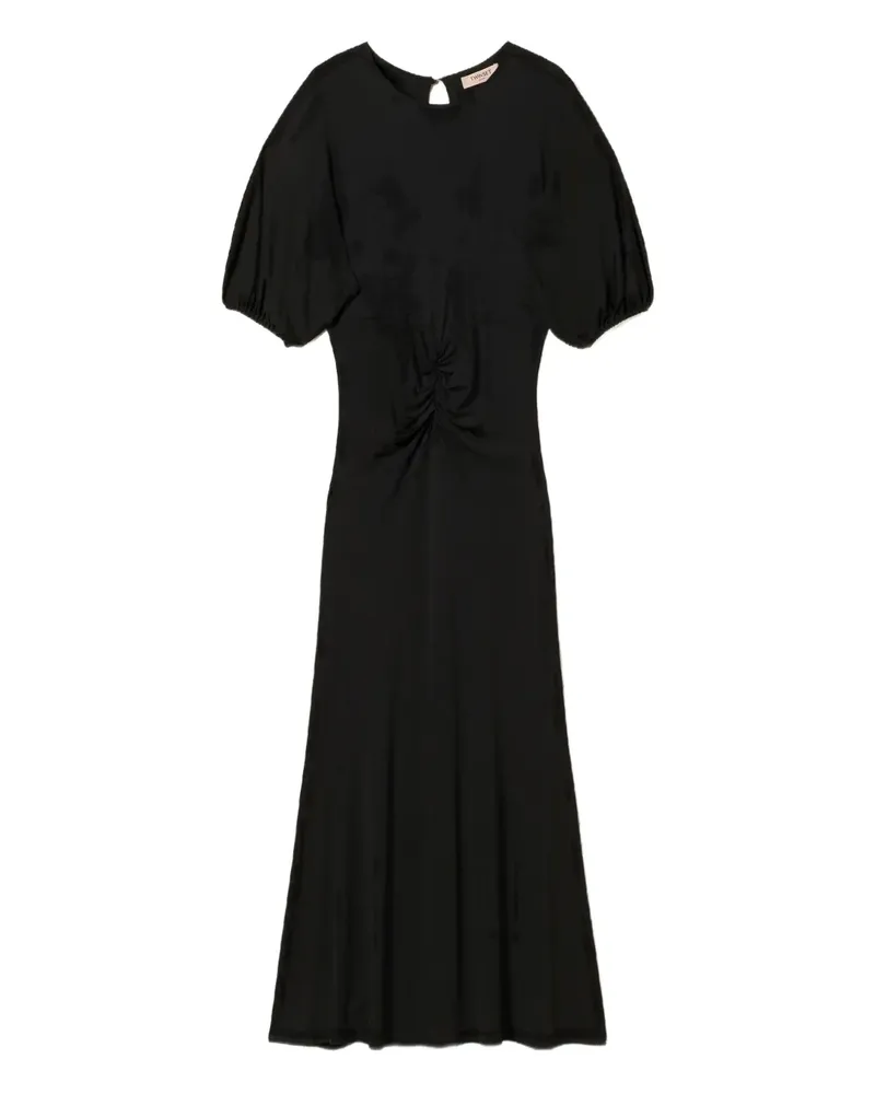 Twin-Set Midikleid mit Puffärmeln - Schwarz Schwarz