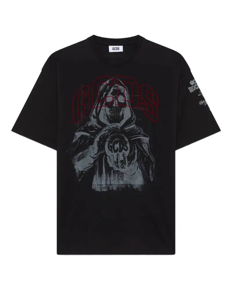 GCDS T-Shirt mit grafischem Print - Schwarz Schwarz
