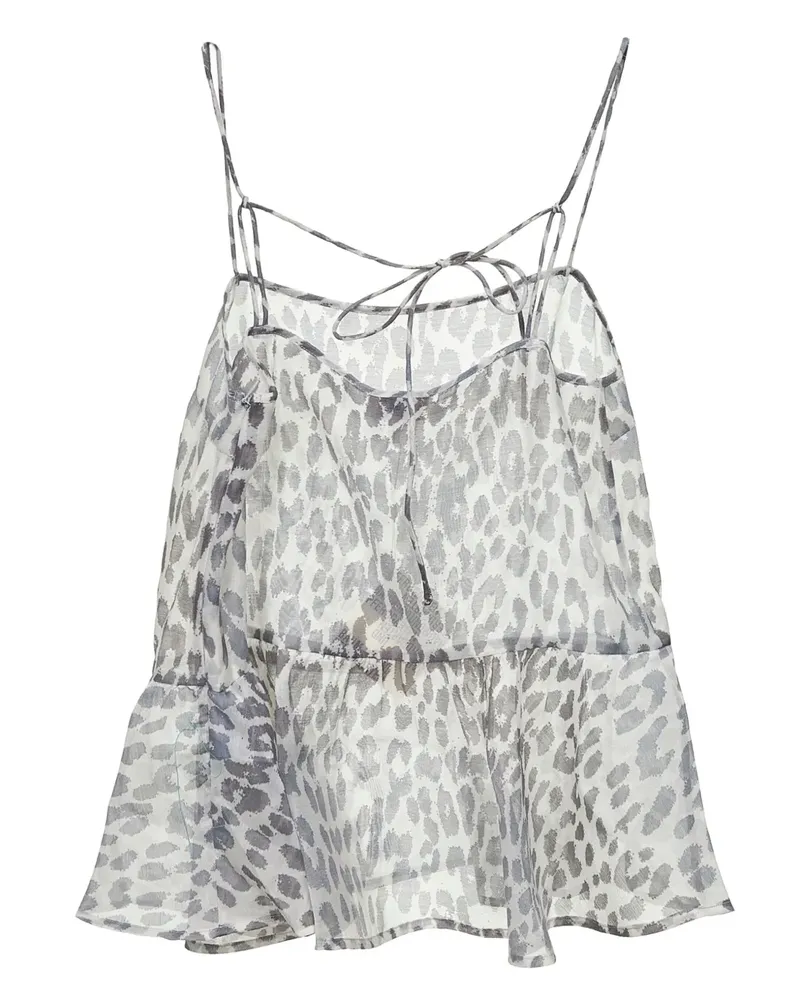 Baum und Pferdgarten Top mit Rüschen - Grau Grau