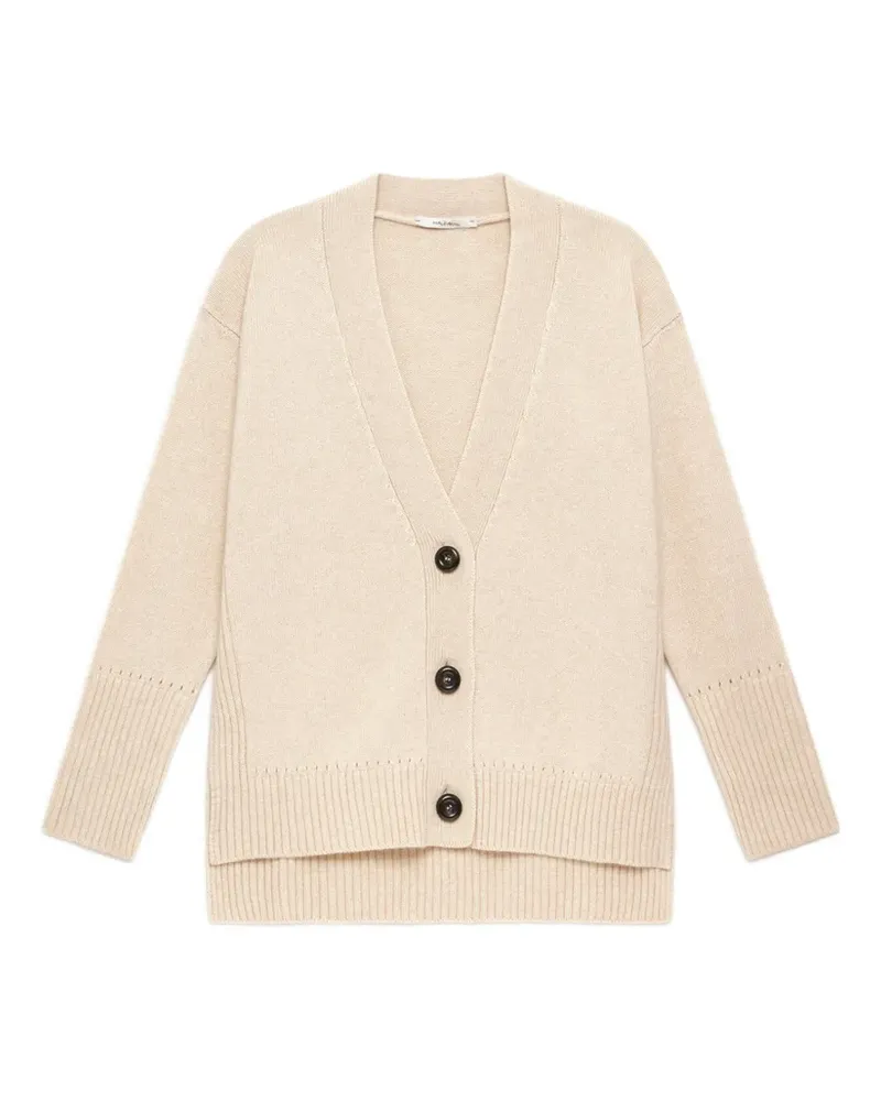 Maliparmi ribbed-knit V-neck cardigan - Nude Nude