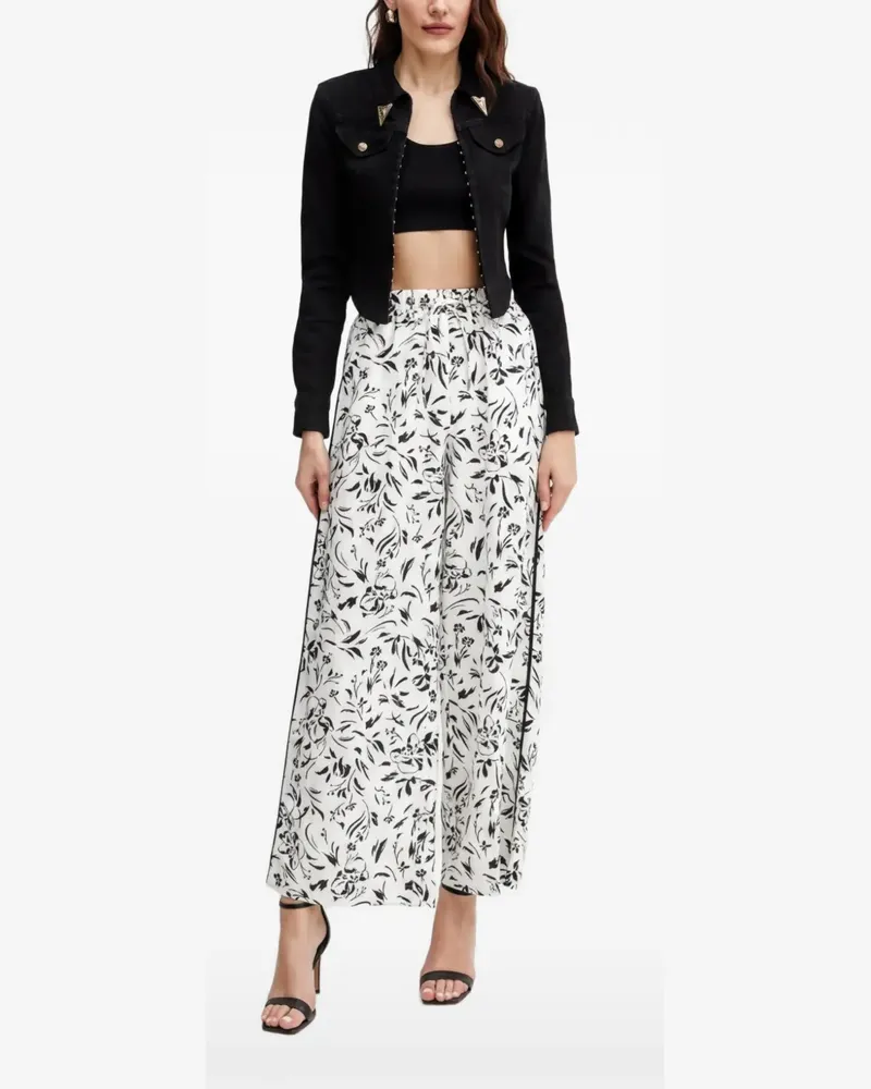Armani Exchange ASV Cropped-Top mit Logo-Schild - Schwarz Schwarz