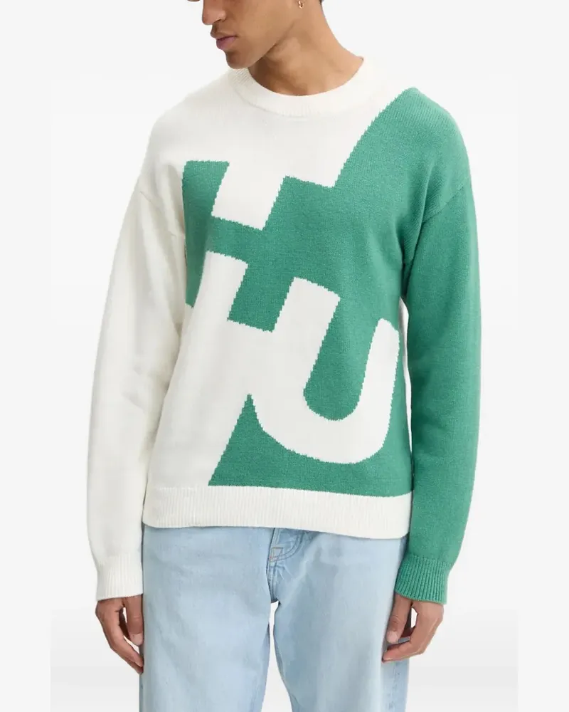 HUGO BOSS Pullover mit grafischem Print - Weiß Weiß